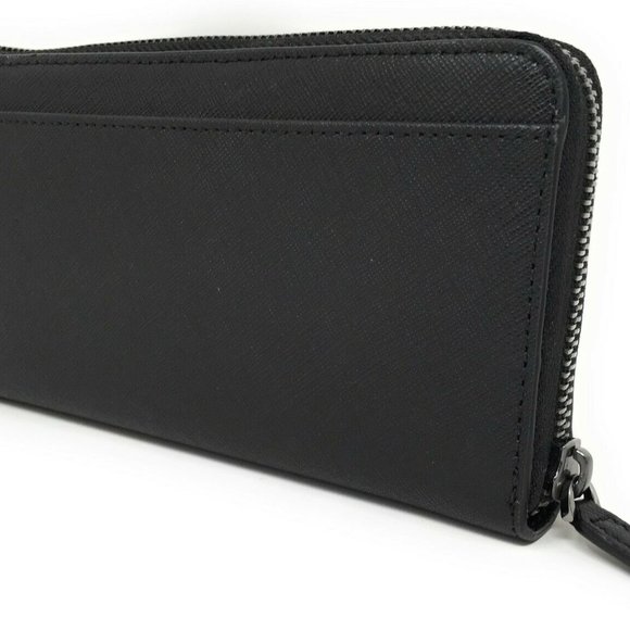 Mens Andy Black Saffiano Leather Tech Zip Around - Picture 2 of 7